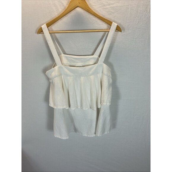 ABOUND size‎ M Square Neck Sleeveless Tiered Linen flounce Tank - Picture 1 of 9